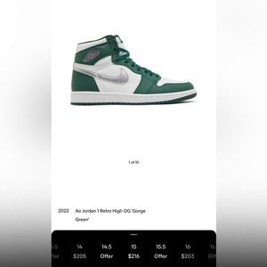 SOLD Jordan 1 High Gorge Green